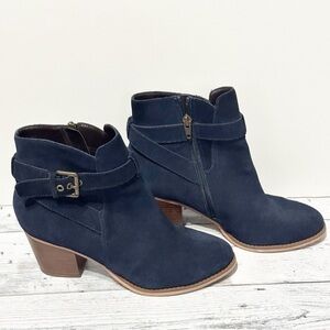 Sole Society Paislee Ankle Boots Booties Women's Blue Ombré Suede Buckle US 8.